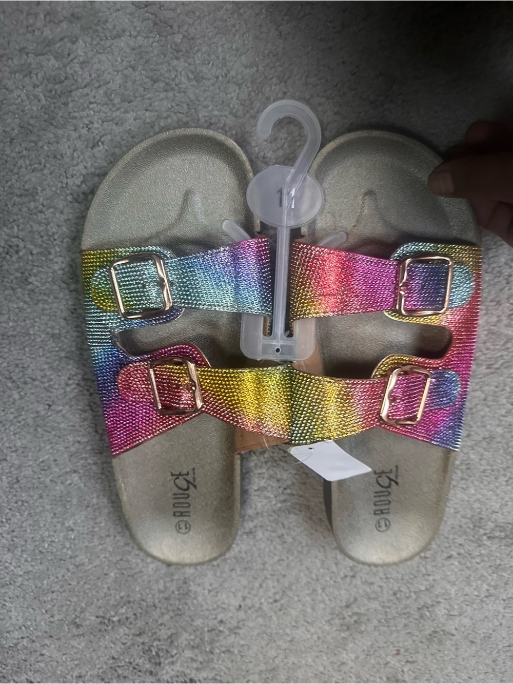 Rouge! Metallic Rainbow Double-Buckle Sandals